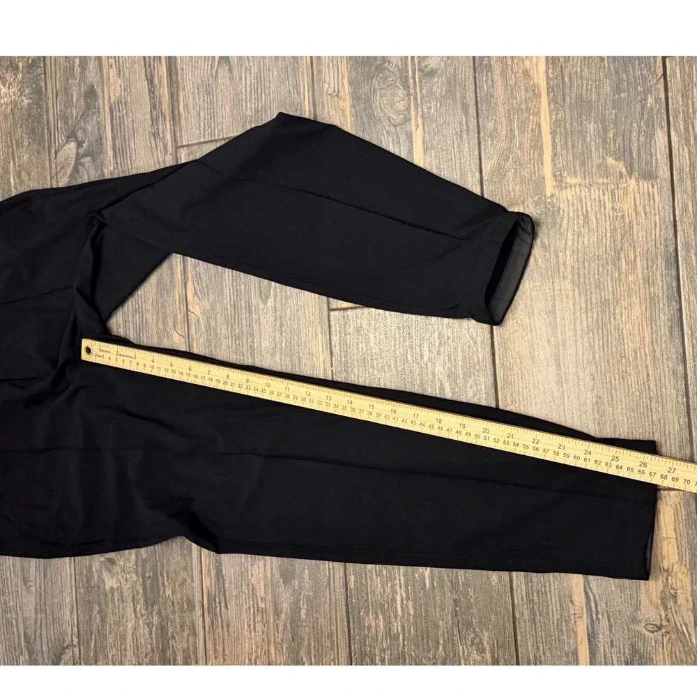Lululemon Black High Rise Tapered Trouser Dress Pants Front‎ Seam Size 6 Pockets